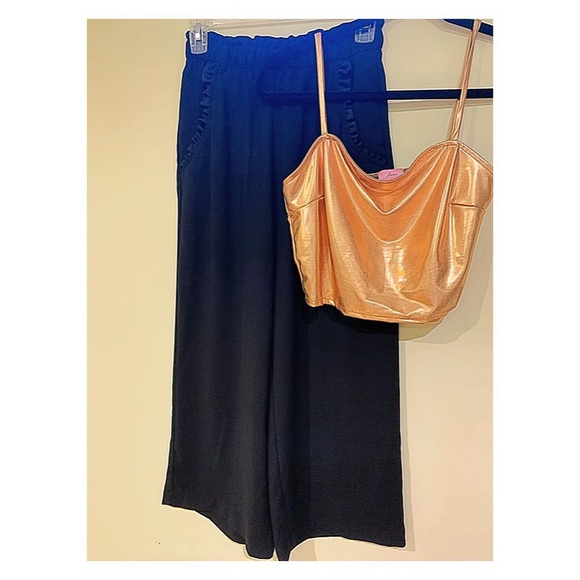 FOCUS Blouse Spaghetti straps Rose Good Metallic Rose Gold Size L - Picture 6 of 6